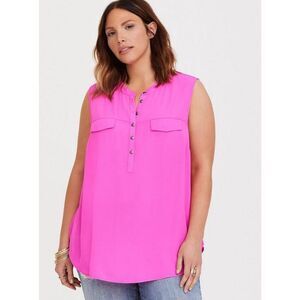 TORRID Women’s Pink Sleeveless Harper Georgette Pullover Blouse Size 3